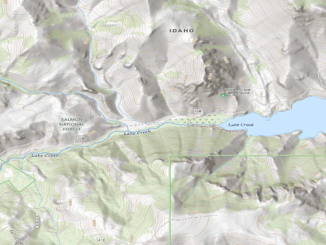 USGS topographic map of Lake Creek Camping Area