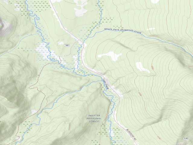 USGS topographic map of Lake Creek Dispersed