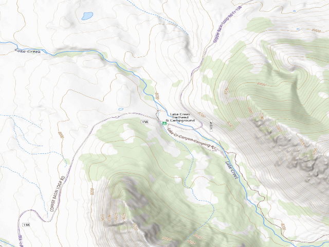 USGS topographic map of Lake Creek Trailhead & Campground