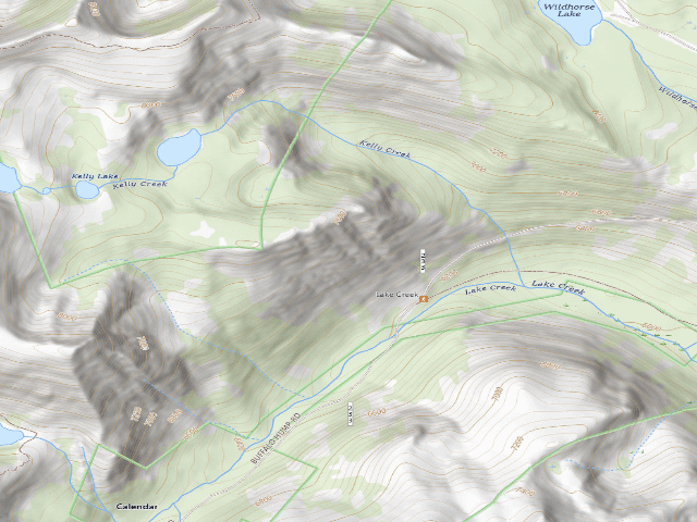 USGS topographic map of Lake Creek Trailhead