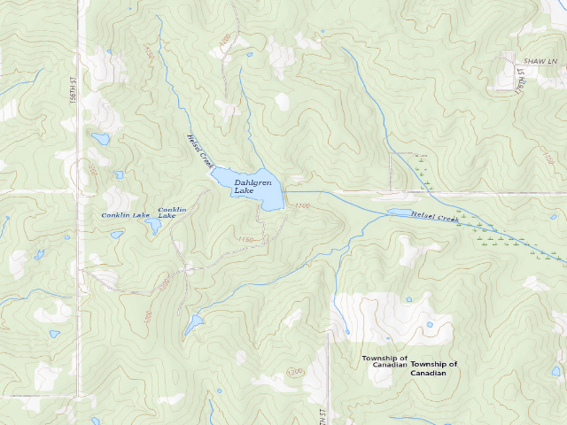 USGS topographic map of Lake Dahlgren (Lexington WMA)