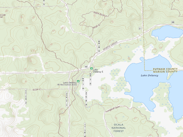 USGS topographic map of Lake Delancy East