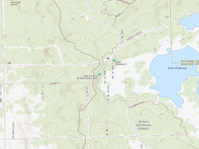 USGS topographic map of Lake Delancy West Recreation Area
