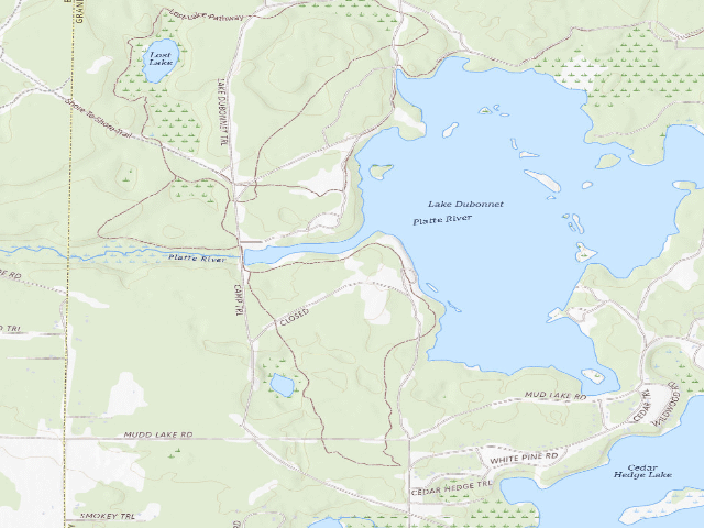 USGS topographic map of Lake Dubonnet State Forest Campground