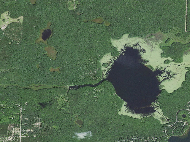 Aerial image of Lake Dubonnet Trail Camp