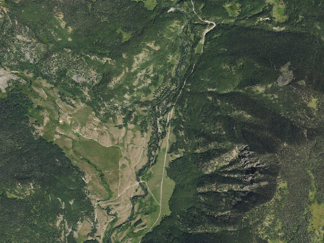 Aerial image of Lake Fork Campground