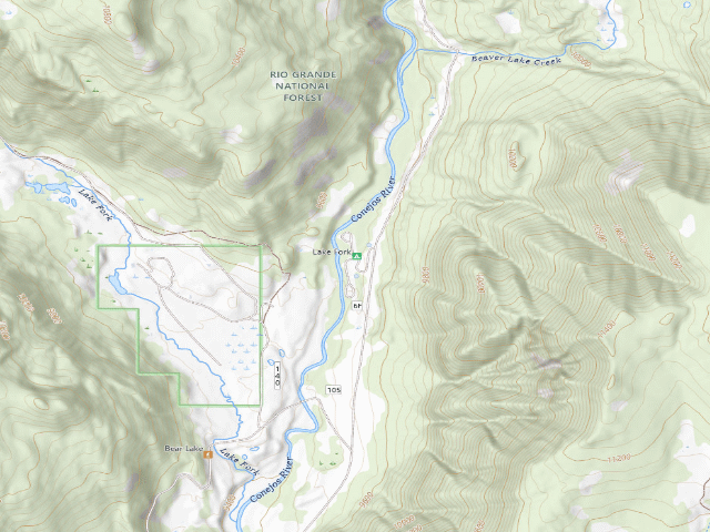 USGS topographic map of Lake Fork Campground