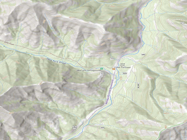 USGS topographic map of Lake Fork Campground
