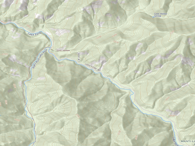 USGS topographic map of Lake Fork