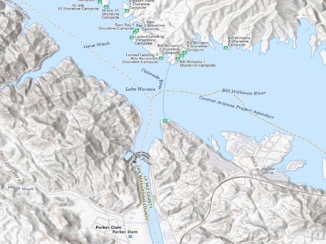 USGS topographic map of Lake Havasu