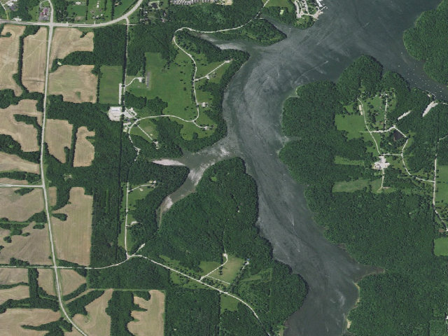 Aerial image of Lake Jacomo (Jackson County)