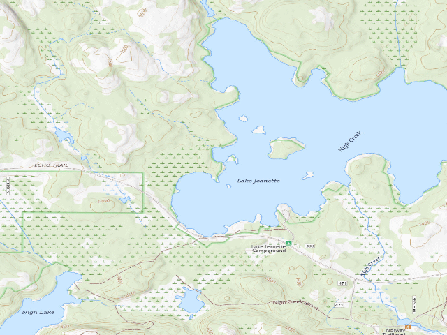 USGS topographic map of Lake Jeanette Site 1