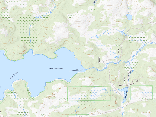 USGS topographic map of Lake Jeanette Site 10