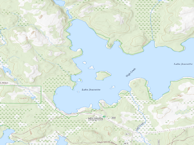USGS topographic map of Lake Jeanette Site 2
