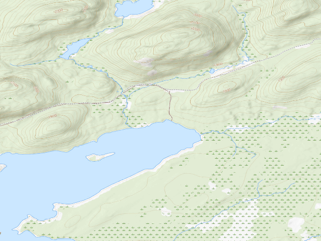 USGS topographic map of Lake Lila # 1 (William C. Whitney Wilderness)