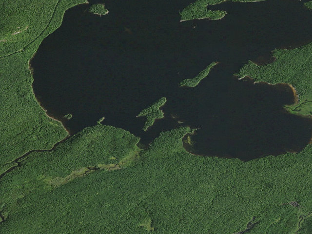 Aerial image of Lake Lila # 14 (William C. Whitney Wilderness)