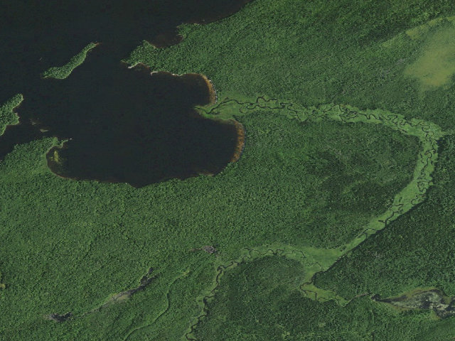 Aerial image of Lake Lila # 16 (William C. Whitney Wilderness)