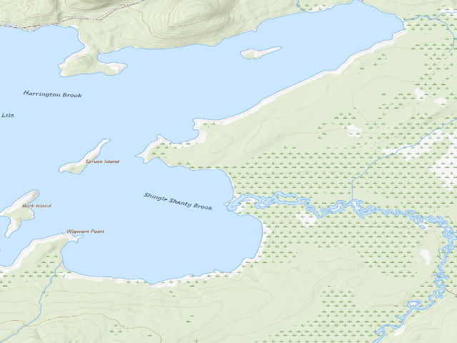 USGS topographic map of Lake Lila # 17 (William C. Whitney Wilderness)
