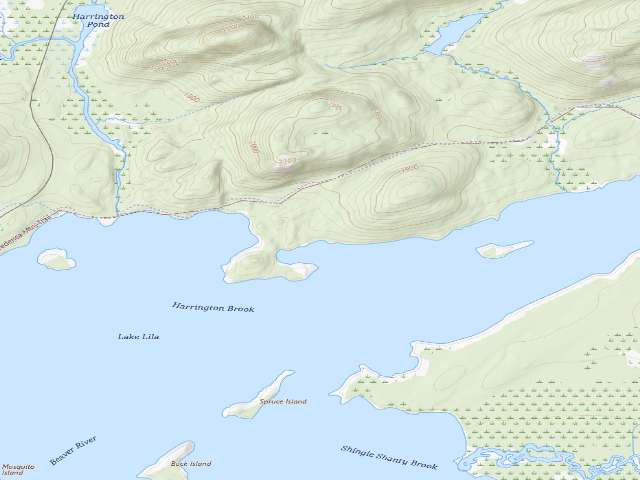 USGS topographic map of Lake Lila # 3 (William C. Whitney Wilderness)