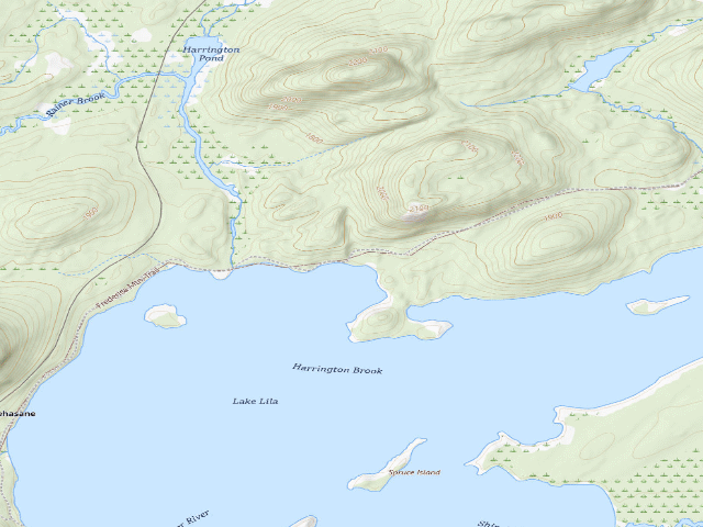 USGS topographic map of Lake Lila # 5 (William C. Whitney Wilderness)