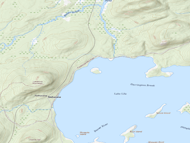 USGS topographic map of Lake Lila # 6 (William C. Whitney Wilderness)
