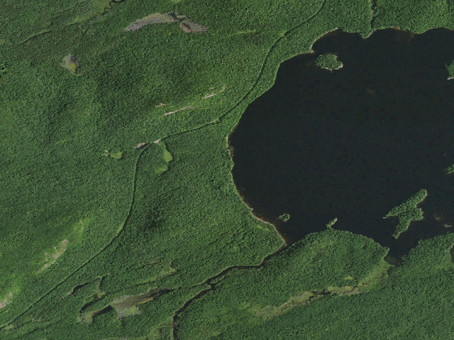 Aerial image of Lake Lila # 8 (William C. Whitney Wilderness)