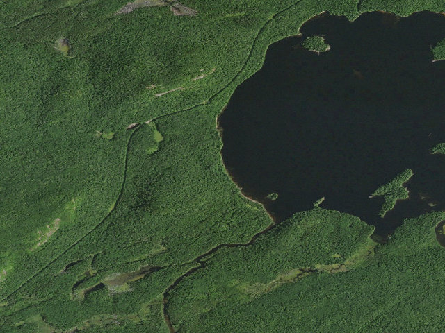 Aerial image of Lake Lila # 9 (William C. Whitney Wilderness)
