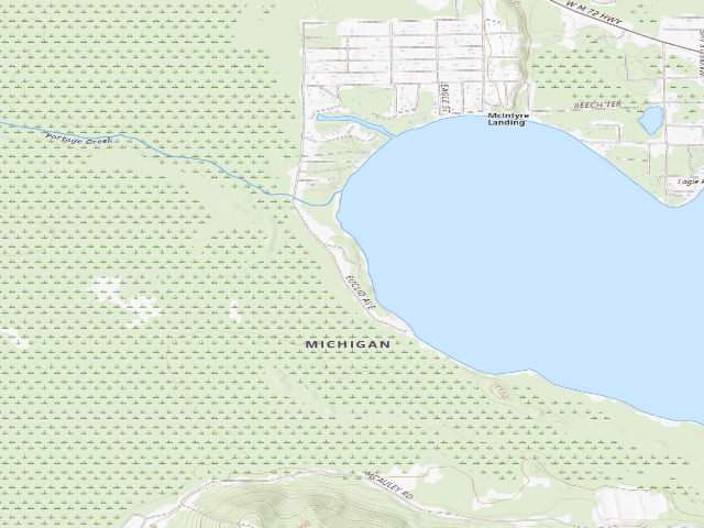 USGS topographic map of Lake Margrethe State Forest Campground
