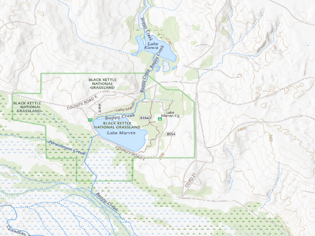 USGS topographic map of Lake Marvin Campground