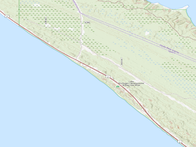 USGS topographic map of Lake Michigan Campground & Day Use Area