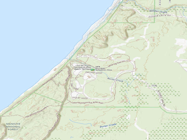 USGS topographic map of Lake Michigan Recreation Area