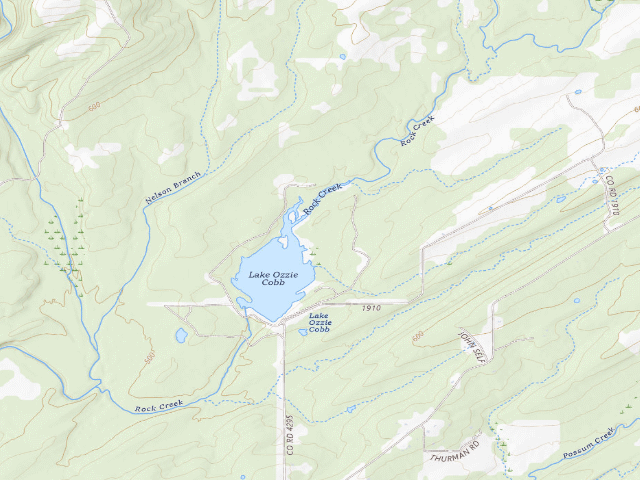 USGS topographic map of Lake Ozzie Cobb