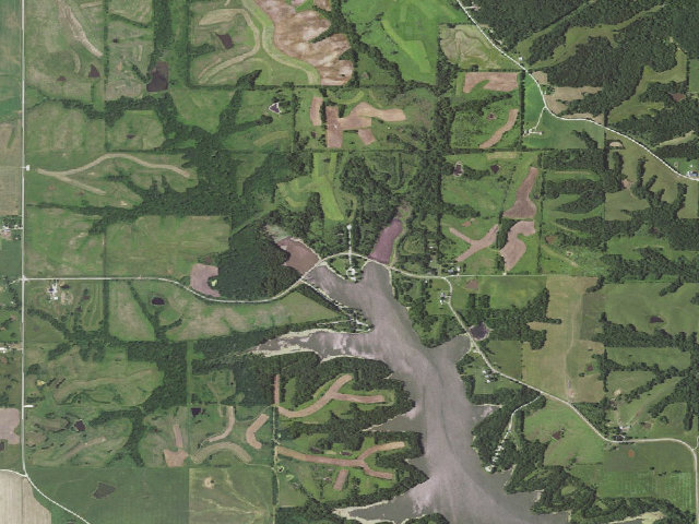 Aerial image of Lake Paho Conservation Area