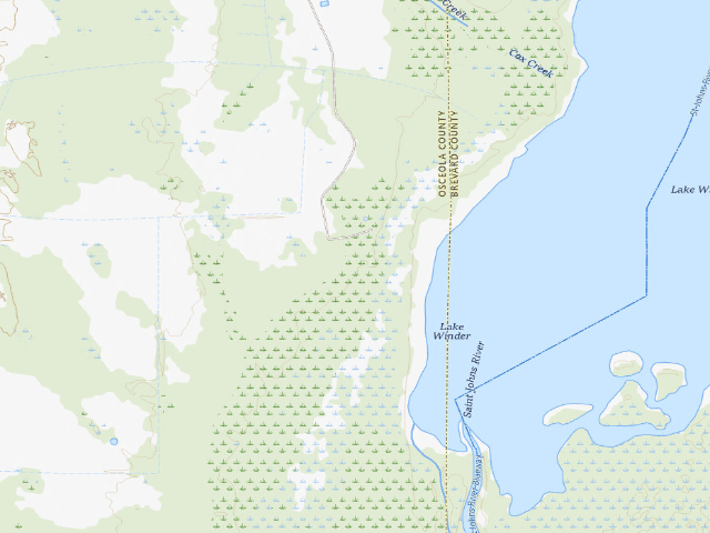 USGS topographic map of Lake Poinsett Camp (River Lakes Conservation Area)