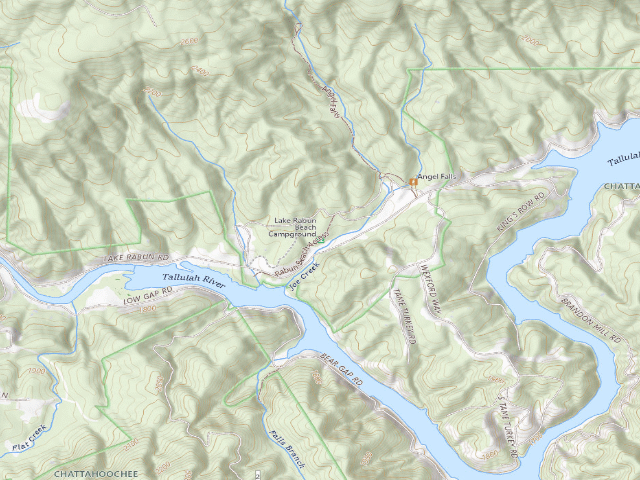 USGS topographic map of Lake Rabun Beach Recreation Area Campground