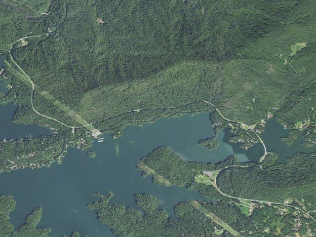 Aerial image of Lake Santeetlah Campsites