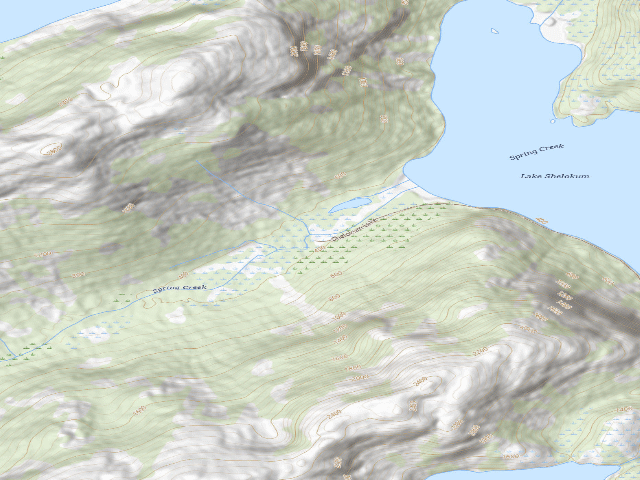 USGS topographic map of Lake Shelokum Shelter (hot springs)