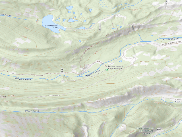 USGS topographic map of Lake Trail Head