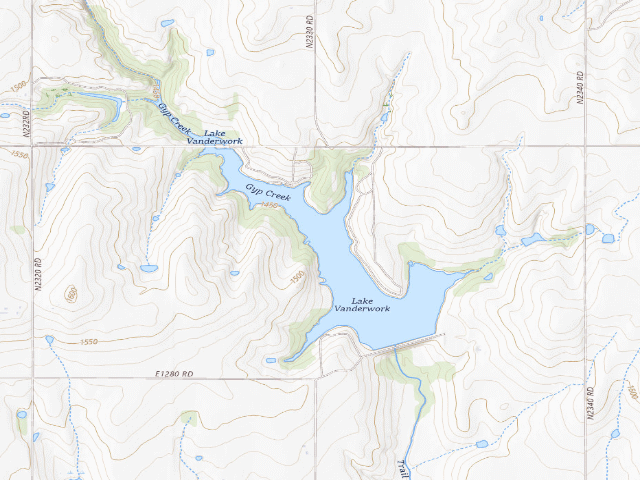 USGS topographic map of Lake Vanderwork