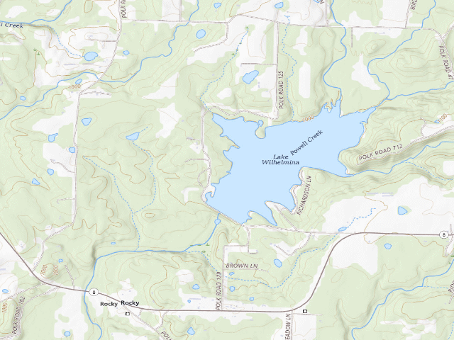 USGS topographic map of Lake Wilhelmina Camping Area #3