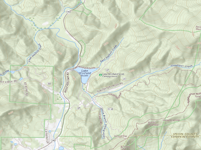 USGS topographic map of Lake Winfield Scott Campground