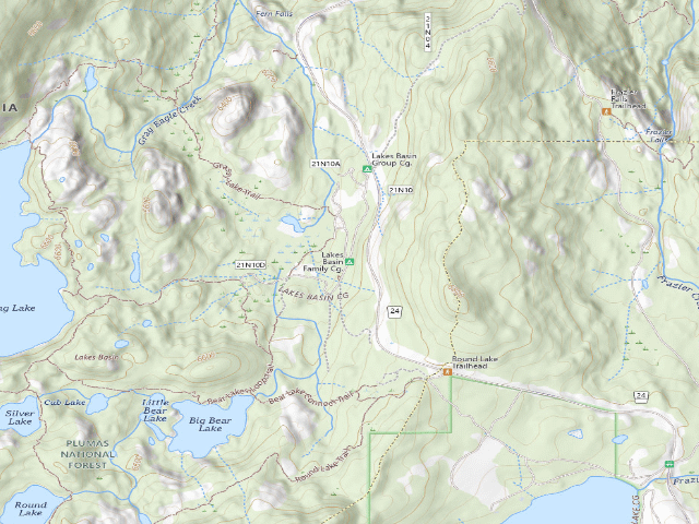 USGS topographic map of Lakes Basin Family Cg.