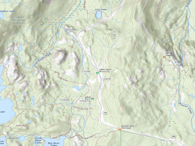 USGS topographic map of Lakes Basin Group Cg.
