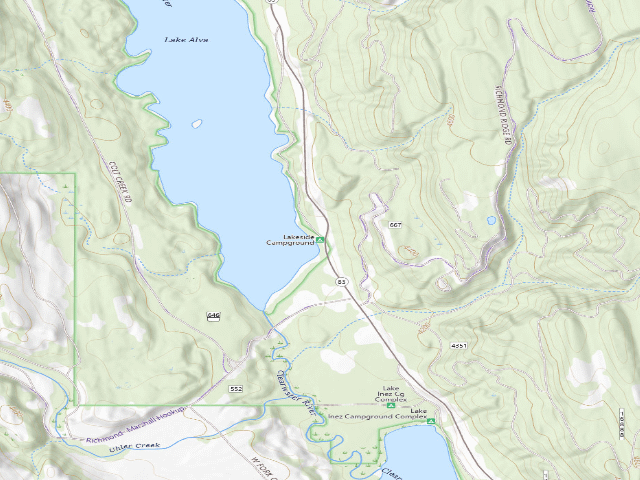 USGS topographic map of Lakeside Campground