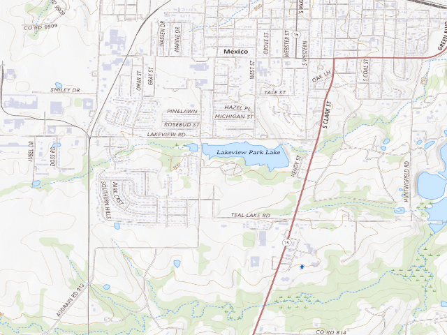 USGS topographic map of Lakeview Park Lake (Mexico)