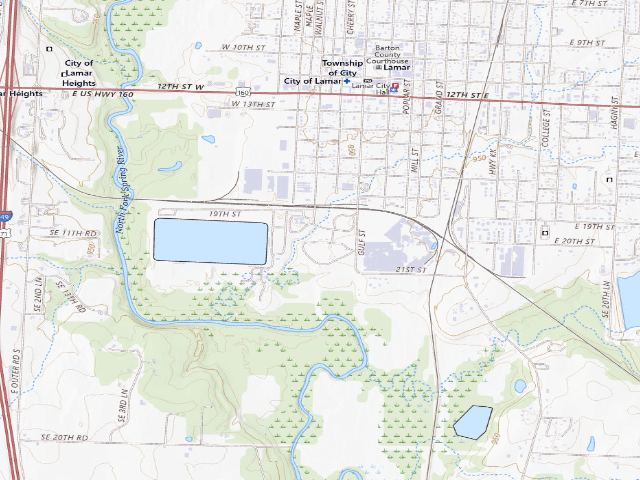 USGS topographic map of Lamar City Park