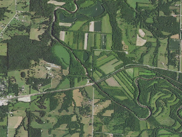 Aerial image of Lamine River Conservation Area