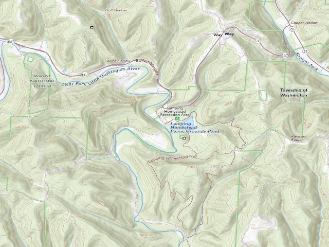 USGS topographic map of Lamping Homestead Campground