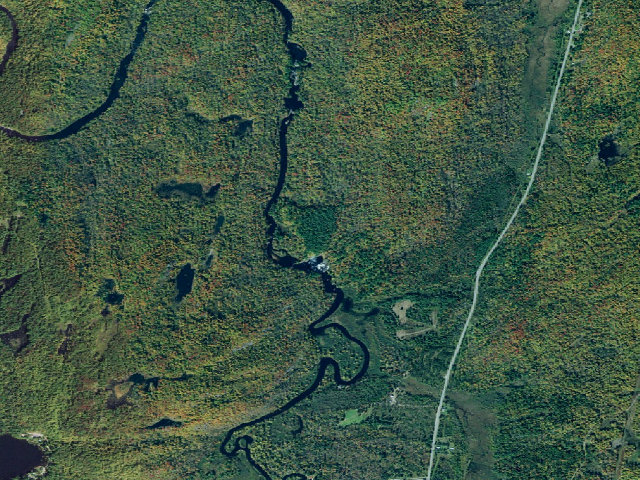 Aerial image of Lampson Falls Campsite 1 (Grass River Wild Forest)