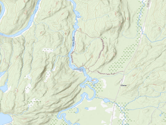 USGS topographic map of Lampson Falls Campsite 1 (Grass River Wild Forest)